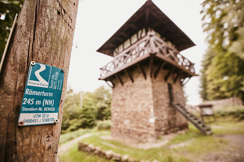 Standortschild am Rheinsteig bei Bendorf