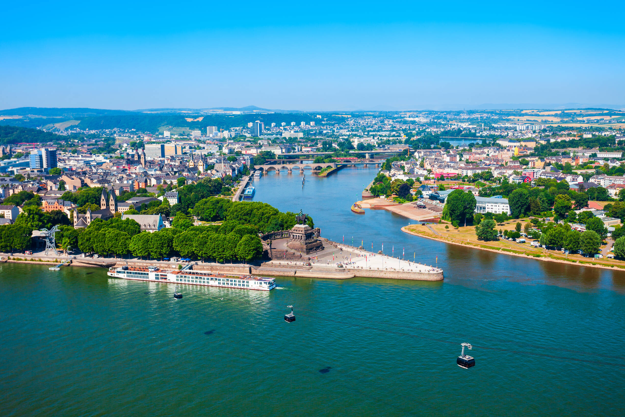 Koblenz city skyline germany