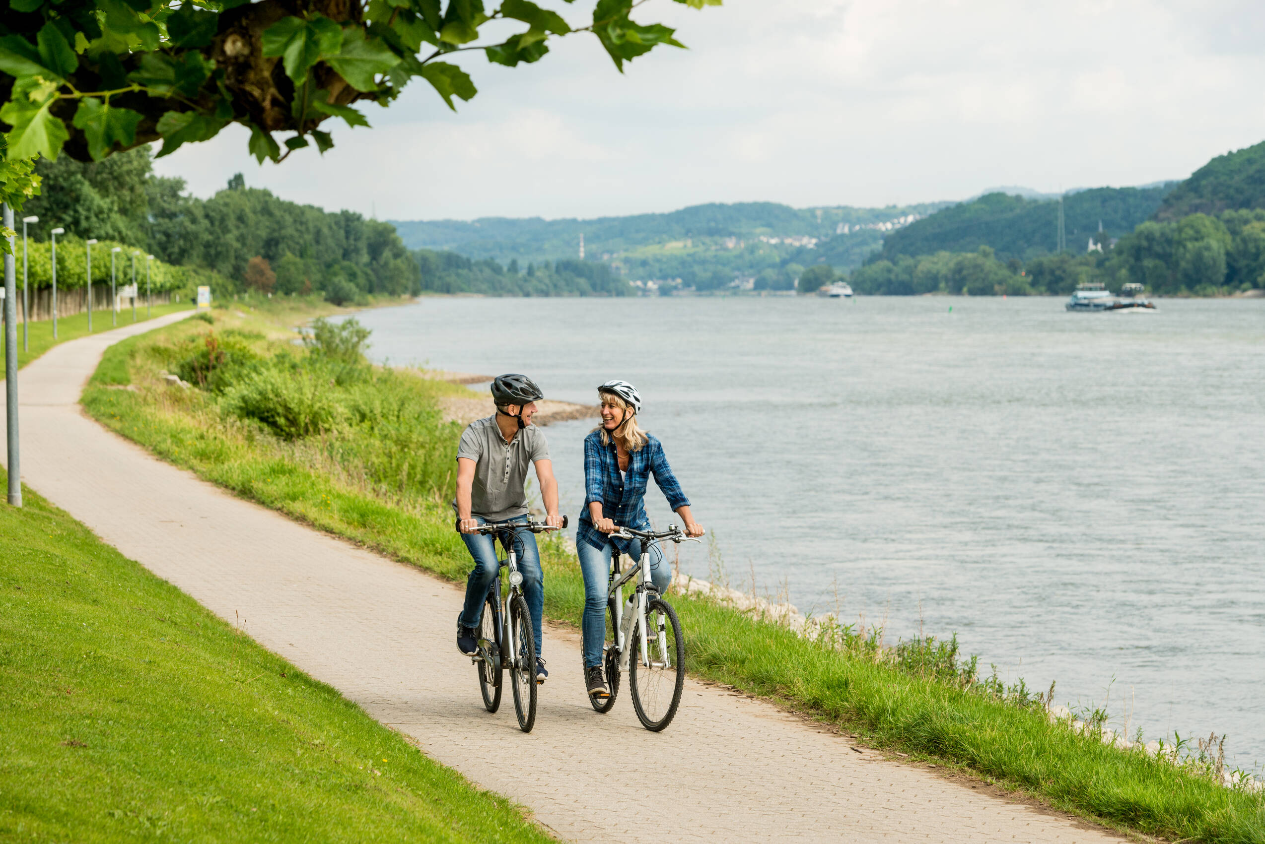 Komfortables Radfahren auf dem Rheinradweg (2)